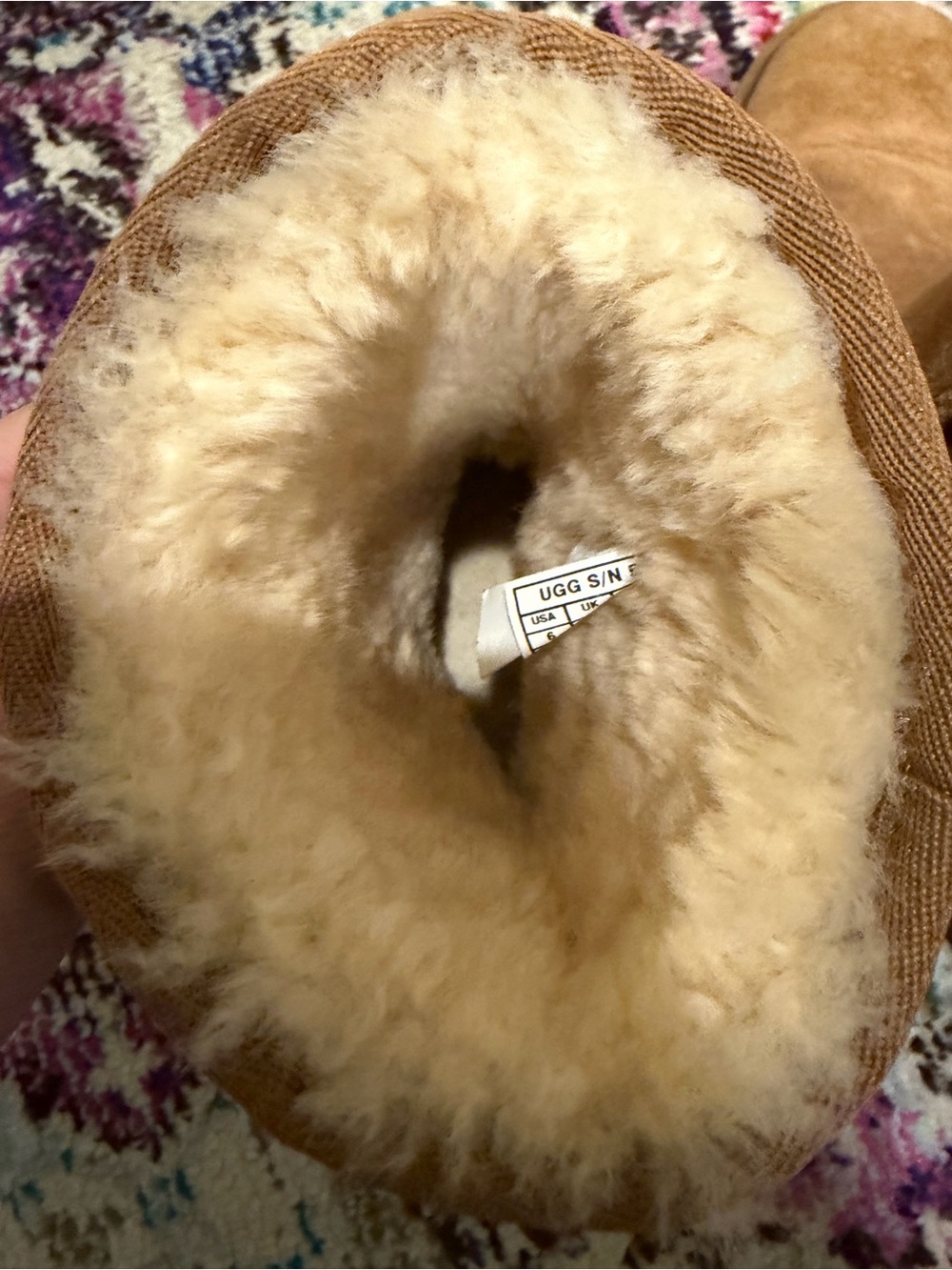 UGG Classic Short Women's Chestnut Suede Shearling Boots - Picture 6 of 6